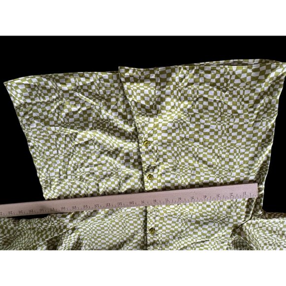 Maison DAmélie XS Green Checkerboard Tie-Front Blouse - Picture 3 of 6